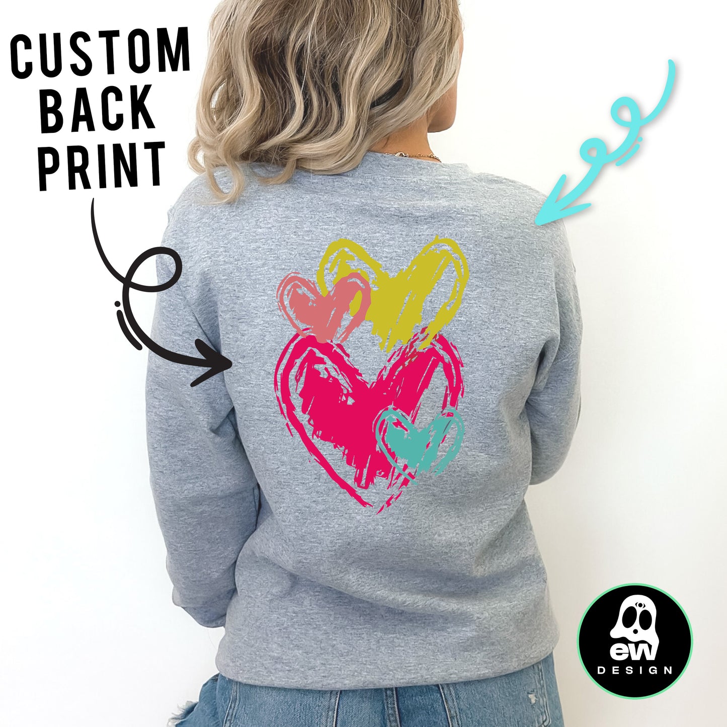Sweatshirt - Custom Design - Oversized and Fitted Style - Womens