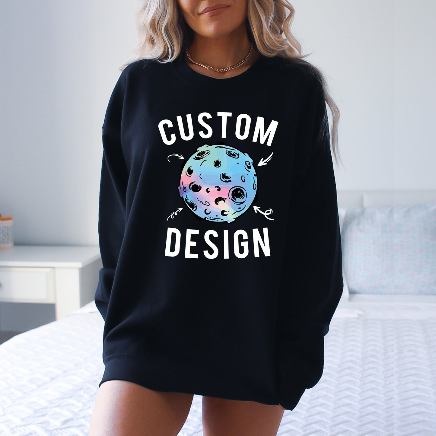 Sweatshirt - Custom Design - Oversized and Fitted Style - Womens