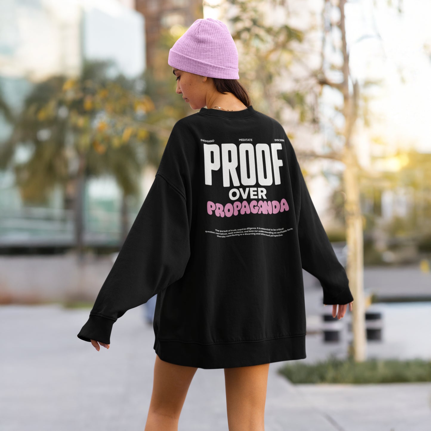 Proof Over Propaganda Crewneck Black