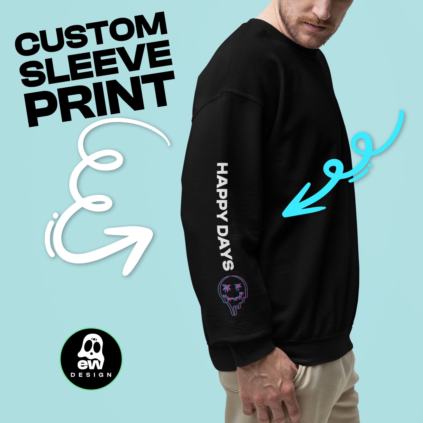 Sweatshirt - Custom Design - Mens Oversized and Fitted Style