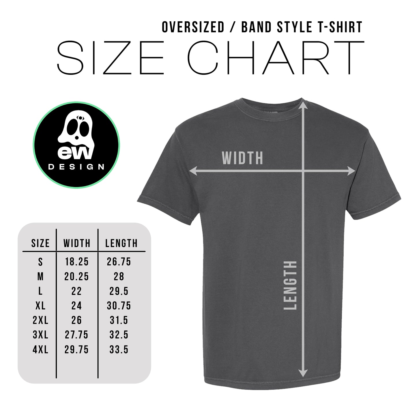 Band Style - Oversized T-Shirt - Custom Design - Womens